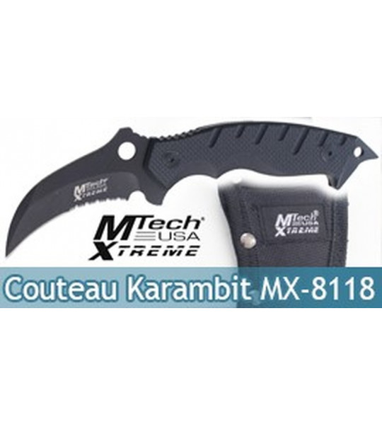 Couteau Karambit Xtreme Ballistic MX-8118 Black Edition