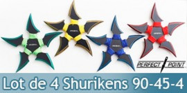 Set de 4 Etoile a Lancer Ninja Shinobi Shuriken 90-45-4
