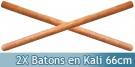 2X Batons en Kali Arts Martiaux Bois 66cm SE-612NX2