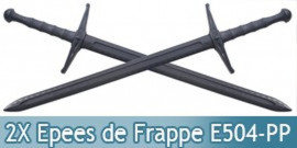 2X Epees de Frappe Medieval Polypropylene Combat