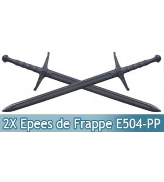 2X Epees de Frappe Medieval Polypropylene Combat