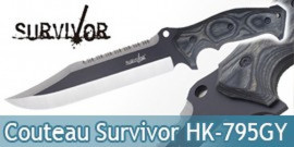 Couteau de Chasse Survivor HK-795GY Chasseur Poignard