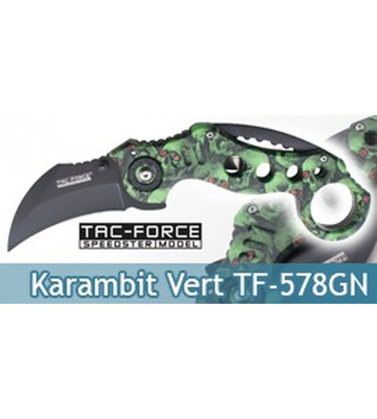 Couteau Karambit Tac Force TF-578GN Couteau de Poche Pliant