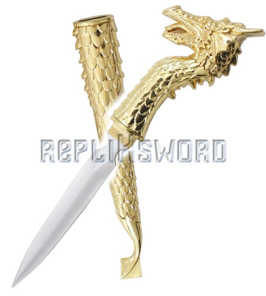 Dague Gold Dragon Poignard Couteau Fantasy