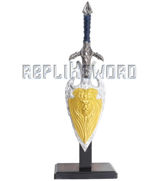 Warcraft Coupe Papier Epee Lothar avec Support et Bouclier