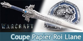 Warcraft Coupe Papier Epee Roi Llane avec Bouclier