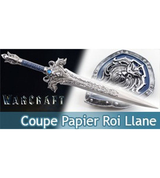 Warcraft Coupe Papier Epee Roi Llane avec Bouclier
