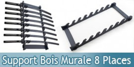 Support Bois Murale 8 Places Katana Epee Presentoir