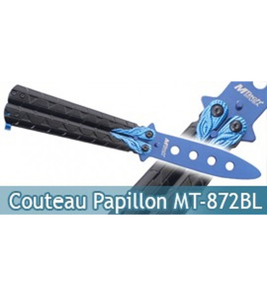 Couteau Papillon Balisong Entrainement Blue MT-872BL