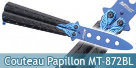 Couteau Papillon Balisong Entrainement Blue MT-872BL