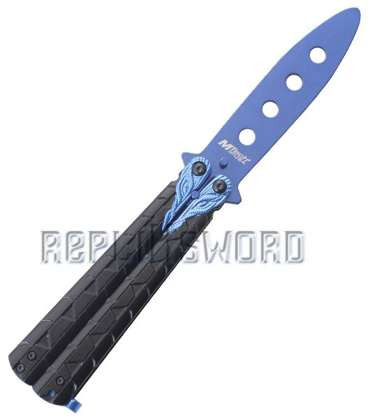 Couteau Papillon Balisong Entrainement Blue MT-872BL