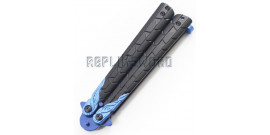 Couteau Papillon Balisong Entrainement Blue MT-872BL