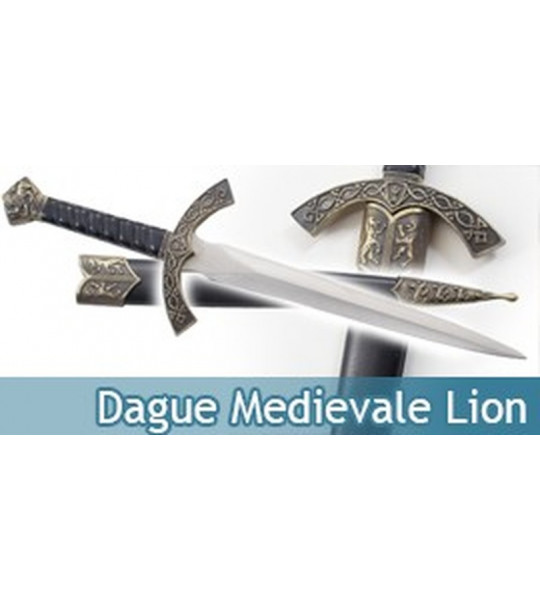 Dague Medievale Lion Couteau Moyen Age Decoration