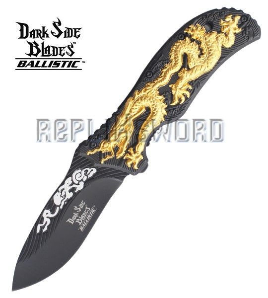 Couteau Pliant Gold Black Dragon DS-A042BGD Couteau Pliant Gold Black Dragon DS-A042BGD