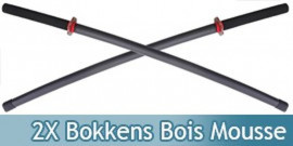 2X Bokkens en Mousse Epee Sabre Entrainement E411X2