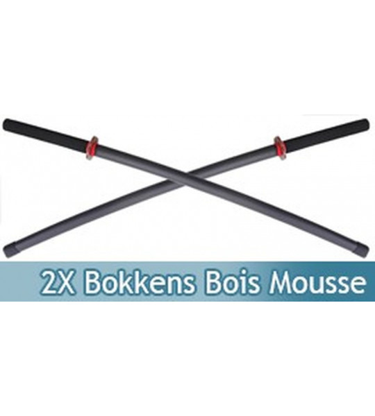 2X Bokkens en Mousse Epee Sabre Entrainement E411X2