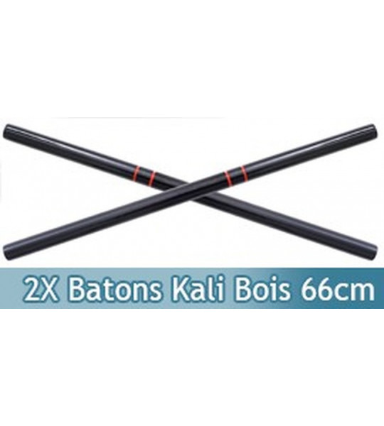 2x Batons Kali en Bois Entrainement 66cm 1805-BX2