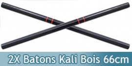 2x Batons Kali en Bois Entrainement 66cm 1805-BX2
