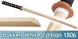 Bokken Epee en Bois Sabre Entrainement White Edition