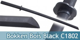 Bokken Epee en Bois Sabre Entrainement Black Edition