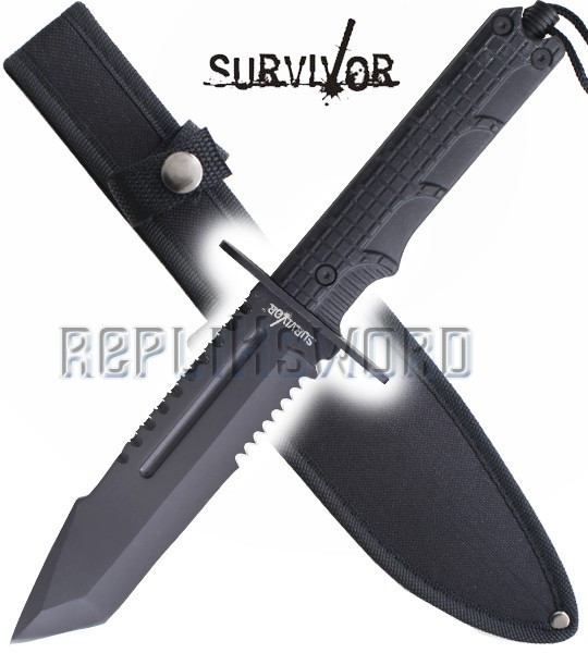 Couteau de Chasse Survivor Poignard HK-796TB Black Edition