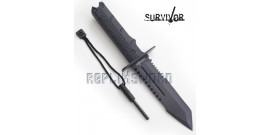 Couteau de Chasse Survivor Poignard HK-796TB Black Edition