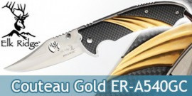 Couteau Pliant Gold Carbone Chasseur Elk Ridge ER-A540GC