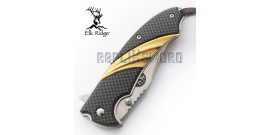 Couteau Pliant Gold Carbone Chasseur Elk Ridge ER-A540GC