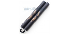 Nunchaku Dragon Mousse Noir Entrainement Arts Martiaux