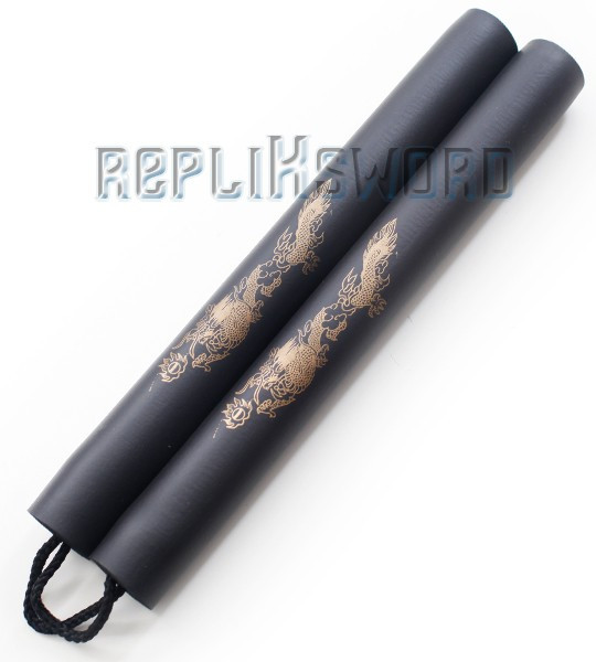 Nunchaku Dragon Mousse Noir Entrainement Arts Martiaux