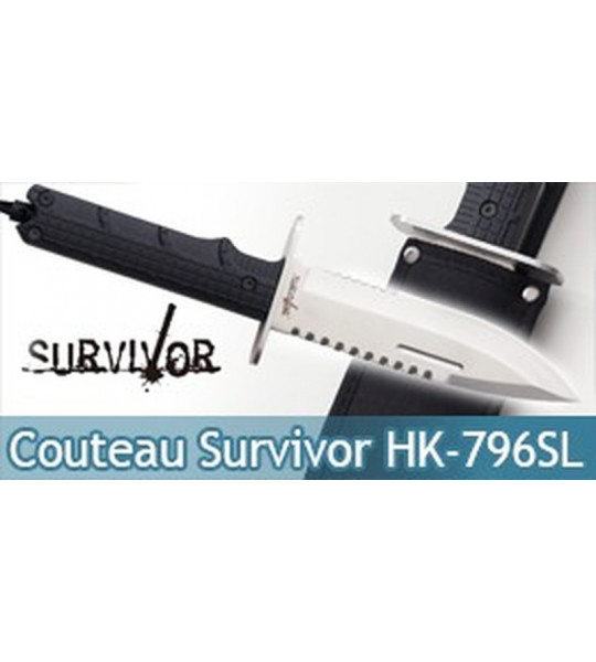 Couteau de Chasse Survivor Poignard HK-796SL Silver Edition