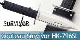 Couteau de Chasse Survivor Poignard HK-796SL Silver Edition