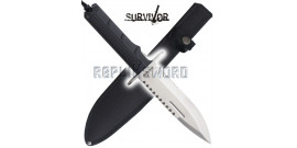 Couteau de Chasse Survivor Poignard HK-796SL Silver Edition