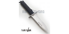 Couteau de Chasse Survivor Poignard HK-796SL Silver Edition