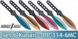 Set 6 Couteaux Lancer Kunais Perfect Point PP-114-6MC