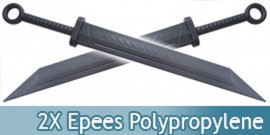 Lot 2 Epees Polypropylene Sabre Entrainement E476-PPX2
