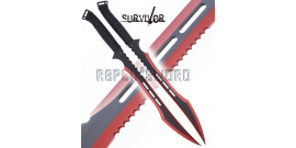 Double Ninjato Survivor Epee Red Sabre HK-741RD