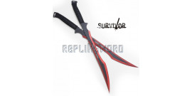Double Ninjato Survivor Epee Red Sabre HK-741RD