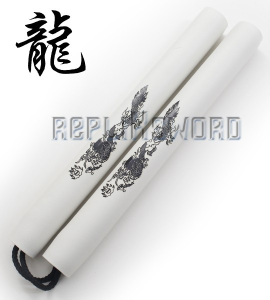 Nunchaku Dragon Mousse Blanc Entrainement Arts Martiaux Nunchaku Dragon Mousse Blanc Entrainement Arts Martiaux