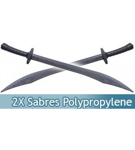 Lot 2 Sabres Polypropylene Epee Noire E474-PPX2