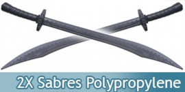 Lot 2 Sabres Polypropylene Epee Noire E474-PPX2