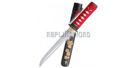 Tanto Red Flowers Lame Maru DB-T07