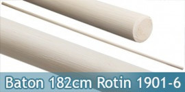 Baton Entrainement Blanc 182cm Bois Rotin 520grs 1901-6