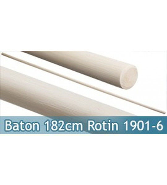 Baton Entrainement Blanc 182cm Bois Rotin 520grs 1901-6