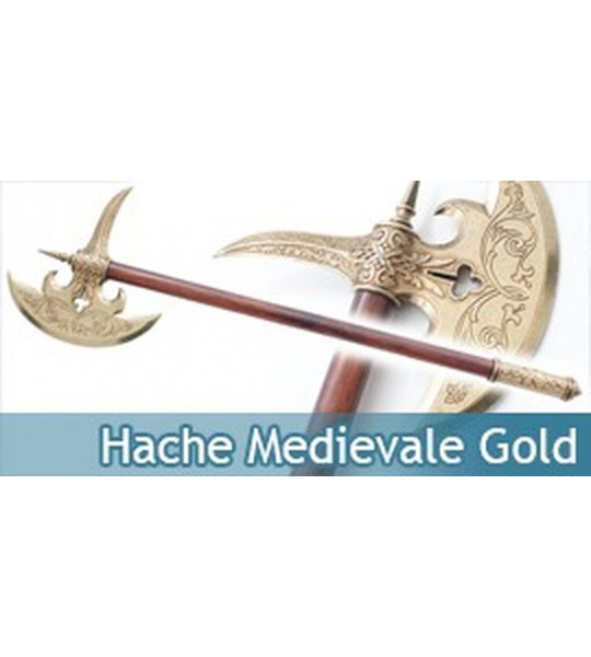 Hache Medievale Chevalier Gold HMED2