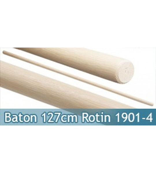 Baton Entrainement Blanc 127cm Bois Rotin 320grs 1901-4