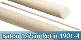 Baton Entrainement Blanc 127cm Bois Rotin 320grs 1901-4