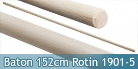 Baton Entrainement Blanc 152cm Bois Rotin 370grs 1901-5