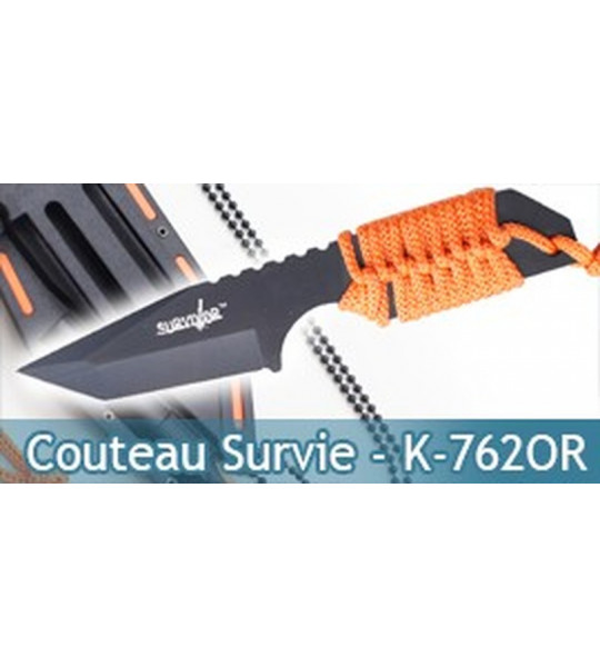 Petit Couteau de Survie Orange Collier HK-762OR