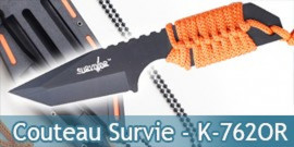 Petit Couteau de Survie Orange Collier HK-762OR